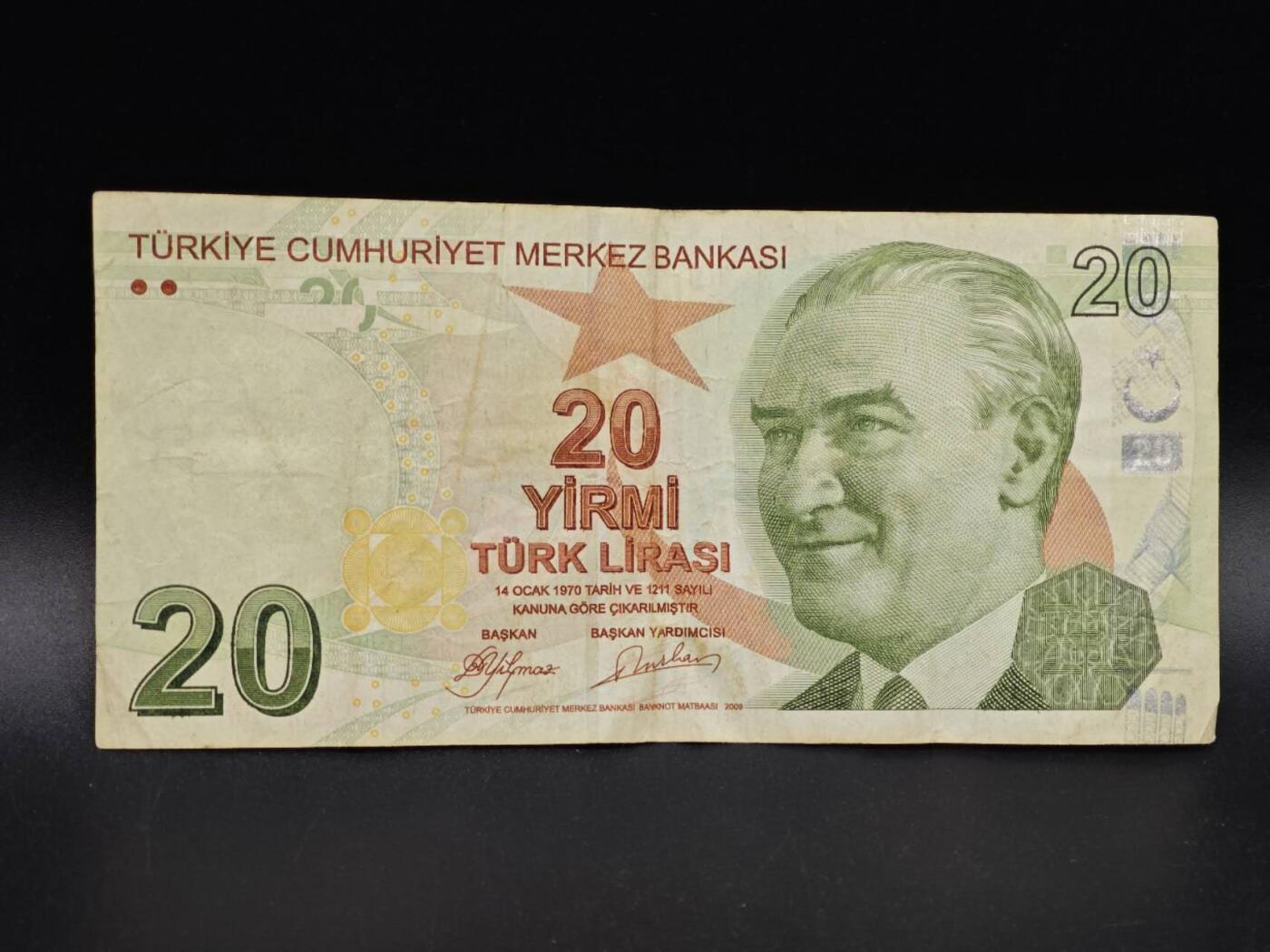 【淘币小摊】实时拍第八百六十四拍   无佣金纸币福利场   年前最后一周 之前的预留小年前全部发出 请更换最新收货地址  土耳其20里拉纸币【有折】