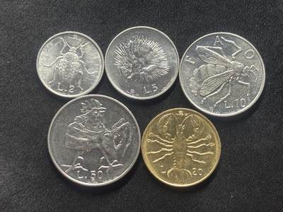 邮泉阁限时拍卖第四十一场（硬币在国外。请付邮费6元。） - 圣马力诺1975年5枚