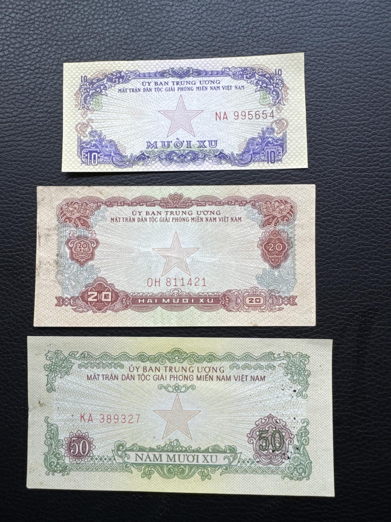 桂P钱币文化工作室拍卖第四十六期，岁末年初专场 中国代印1963年版越南南方民族解放阵线纸币一组