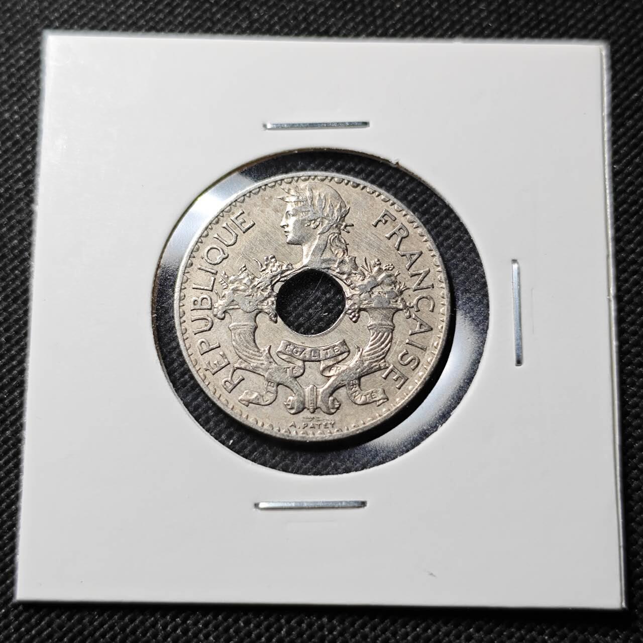 KK钱币收藏小铺  第393期  2月预留时间 周末发货  1937法属印支5分镍币