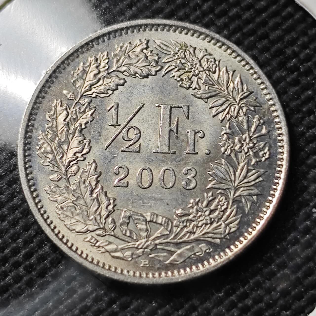 KK钱币收藏小铺  第393期  2月预留时间 周末发货  2003瑞士1/2法郎