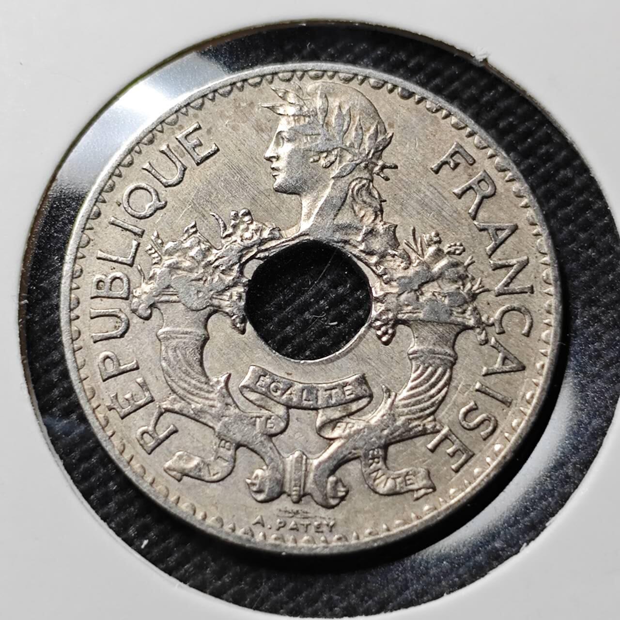 KK钱币收藏小铺  第393期  2月预留时间 周末发货  1937法属印支5分镍币