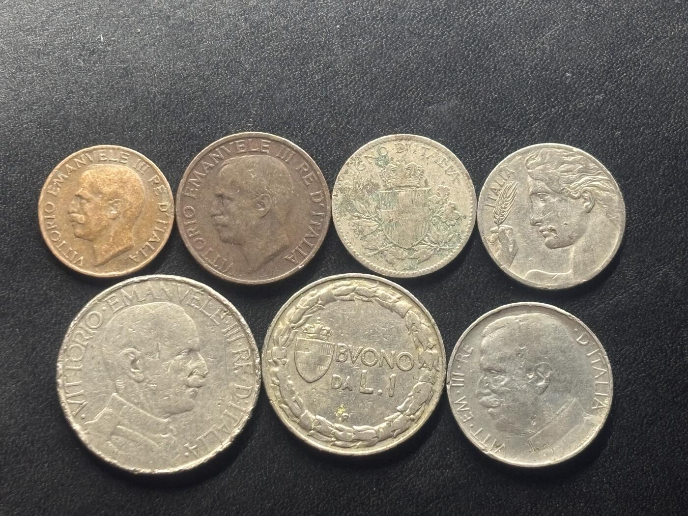 邮泉阁限时拍卖第四十一场（硬币在国外。请付邮费6元。） 意大利维克托·伊曼纽尔三世国王7枚