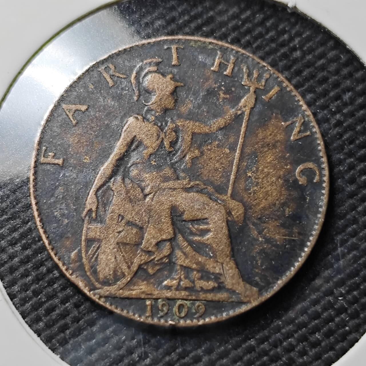 KK钱币收藏小铺  第393期  2月预留时间 周末发货  1909英国爱七1法新