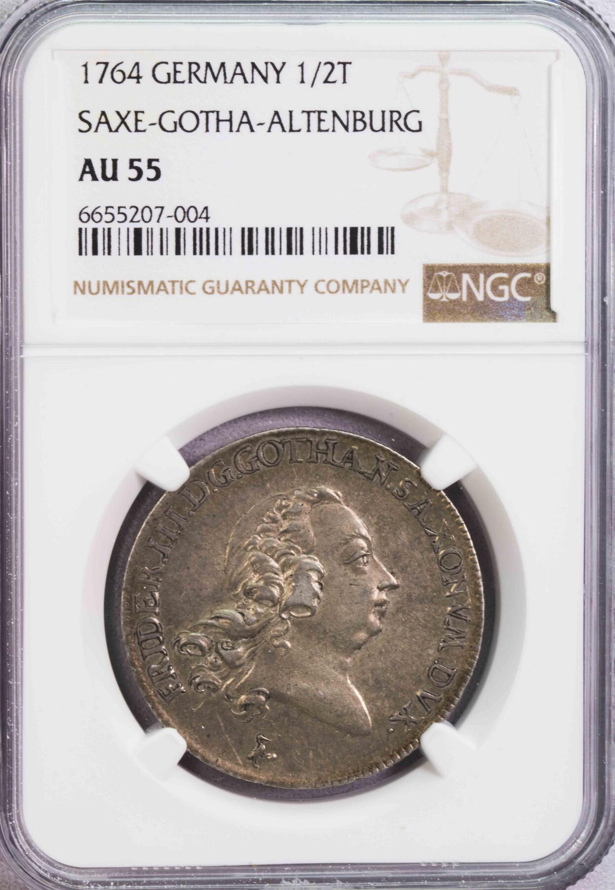 NGC-AU55 1764萨克森阿尔腾堡半泰勒 唯一冠军分