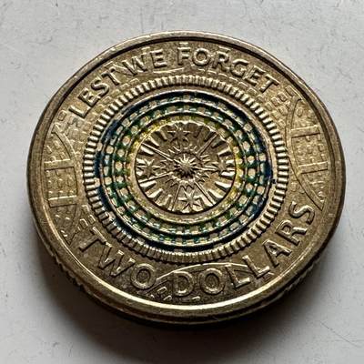 🌹外币初藏🌹🐯2026年第16场 快递将在12号停运 年前需发货的抓紧 ，年后正月十五恢复发货 - 澳大利亚2017年¥2彩色纪念币 b