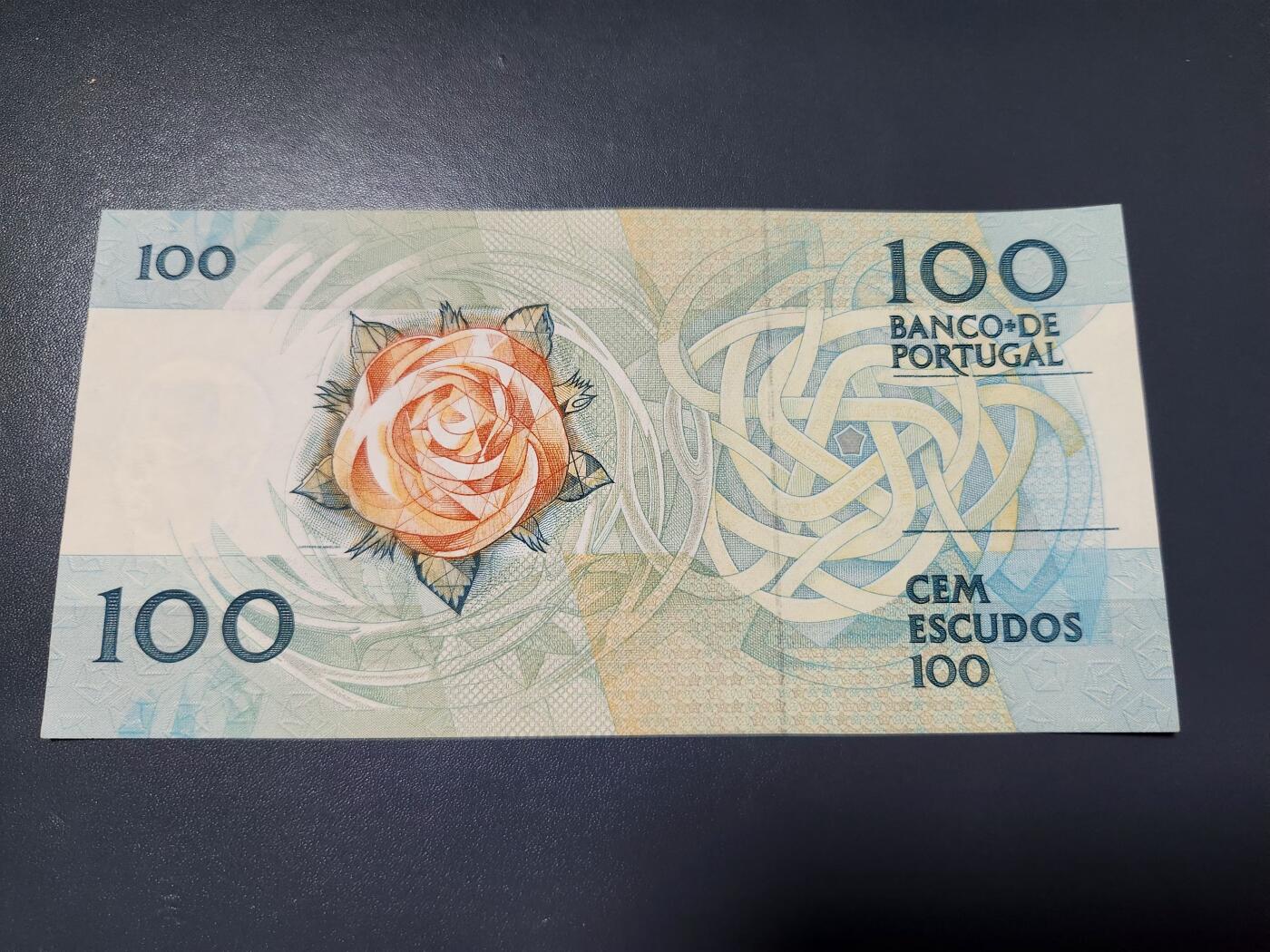 2月6号晚上8点 外国纸币自动截拍第19场 葡萄牙100埃斯库多 诗人佩索阿 几乎全新