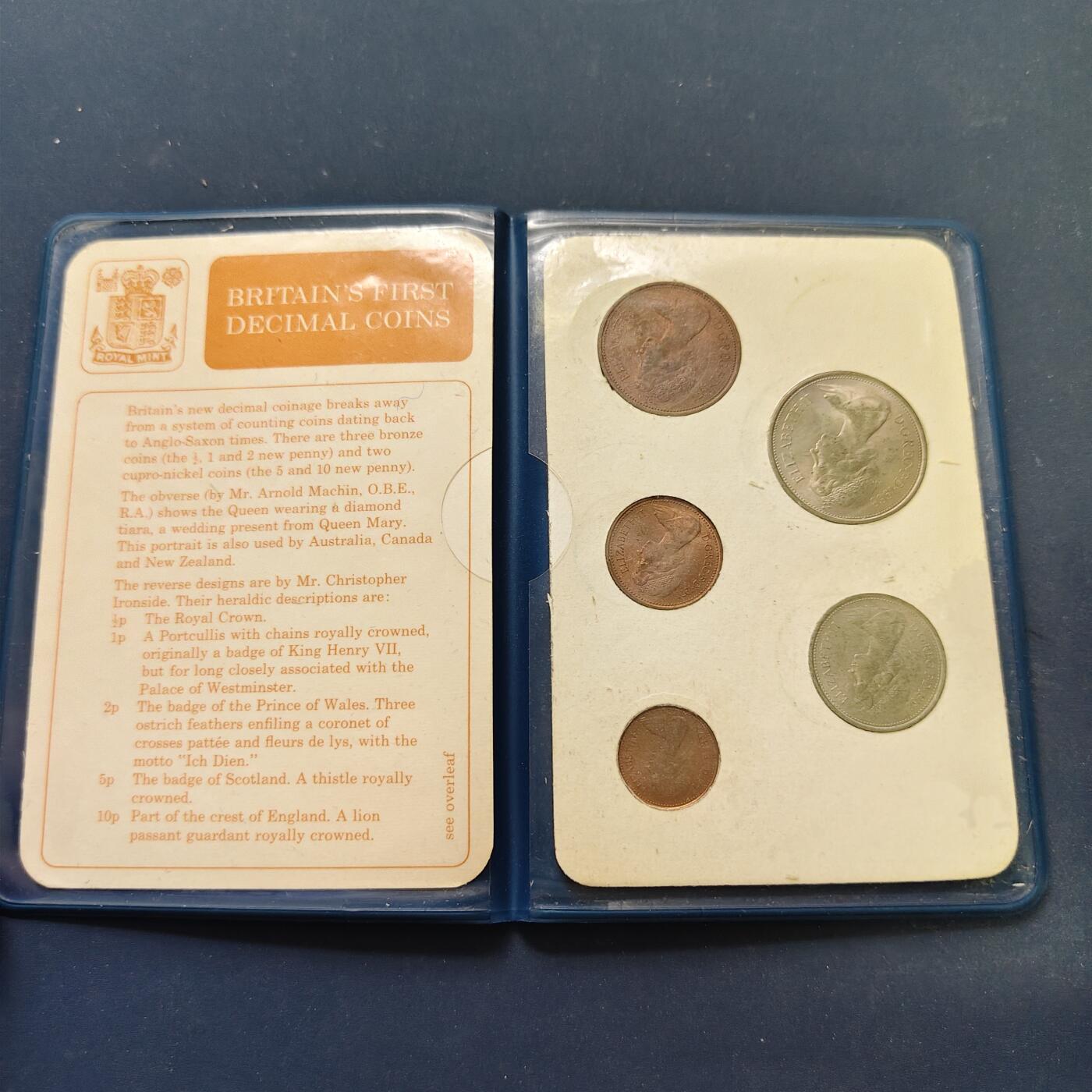 【全场包邮】纯粹捡漏拍500场-持续更新中 英国1968-1971年十进制改版官方卡装套币