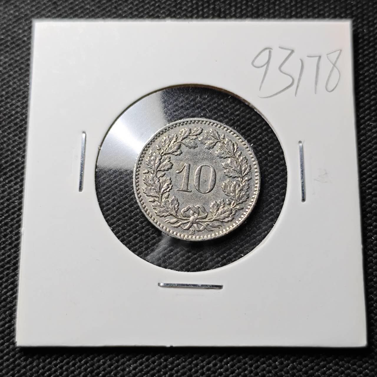 KK钱币收藏小铺  第393期  2月预留时间 周末发货  1959瑞士10分