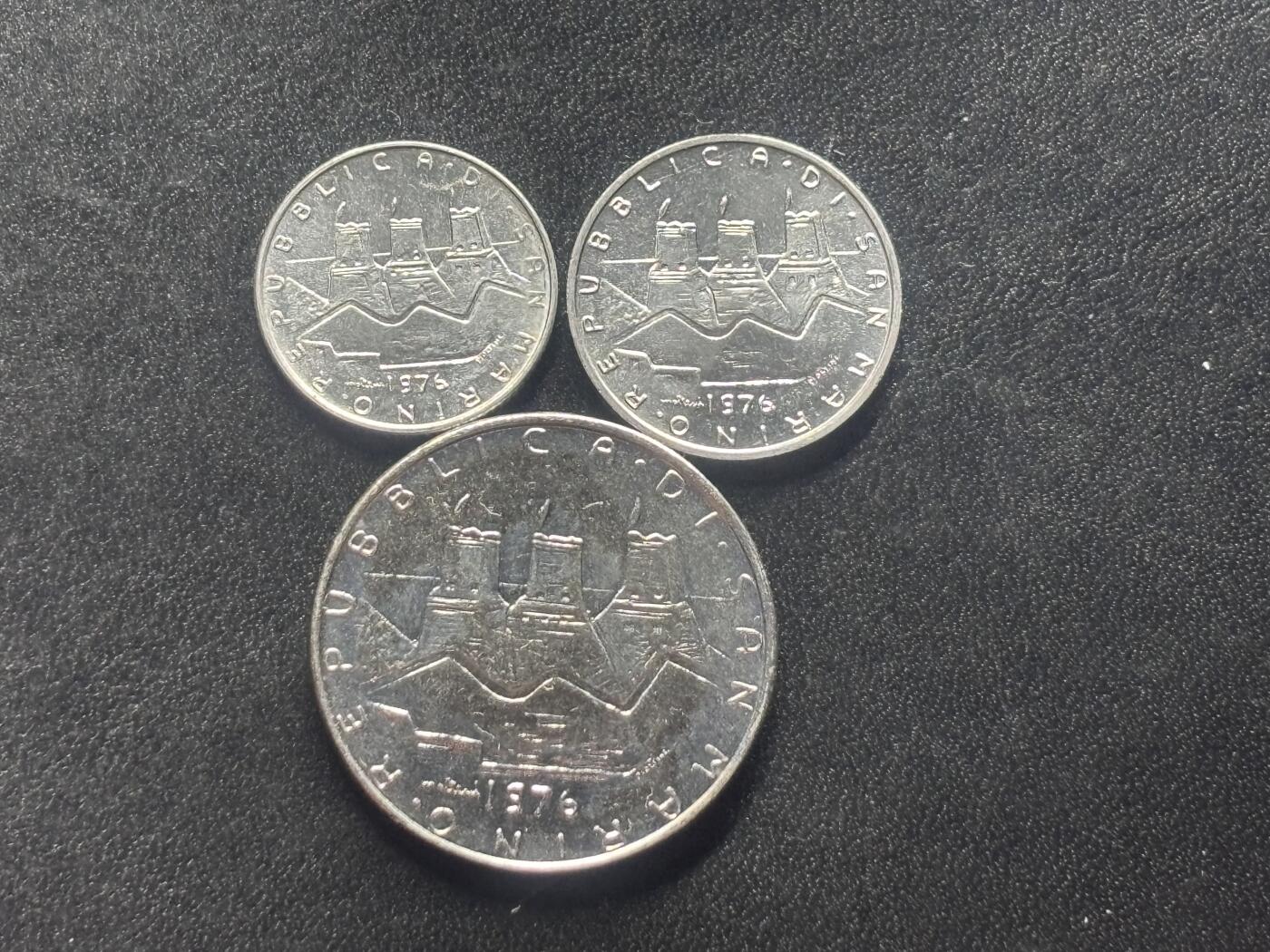 邮泉阁限时拍卖第四十一场（硬币在国外。请付邮费6元。） 圣马力诺1976年3枚