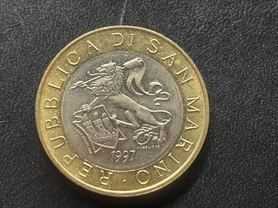 邮泉阁限时拍卖第四十一场（硬币在国外。请付邮费6元。） - 圣马力诺1997年1000里拉