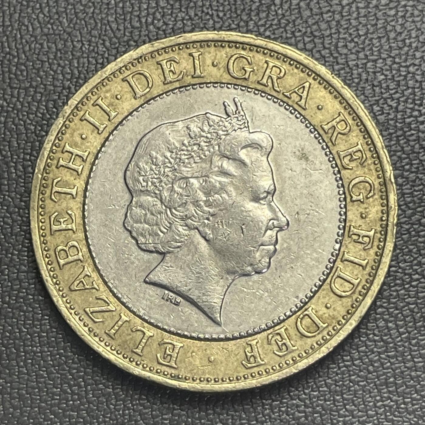 回流0207 英国2006年2英镑双金属币 齿轮科技/站在巨人的肩膀上