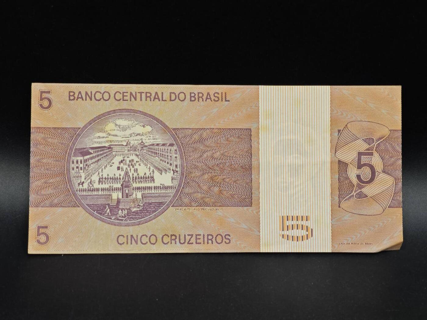 【淘币小摊】实时拍第八百六十四拍   无佣金纸币福利场   年前最后一周 之前的预留小年前全部发出 请更换最新收货地址  巴西5克鲁塞罗纸币【有折】