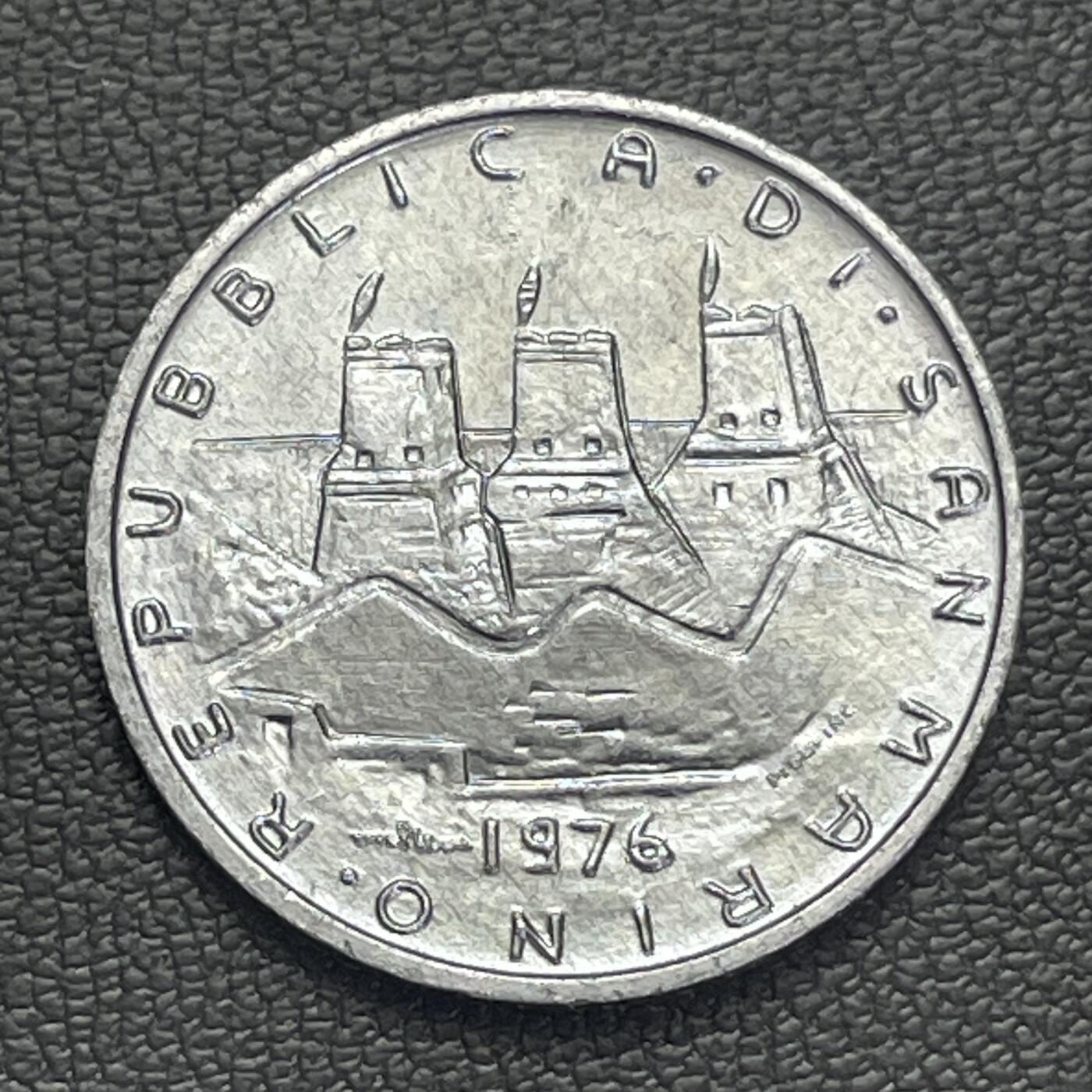 回流0207 较少 全新圣马力诺1976年5里拉FAO纪念币