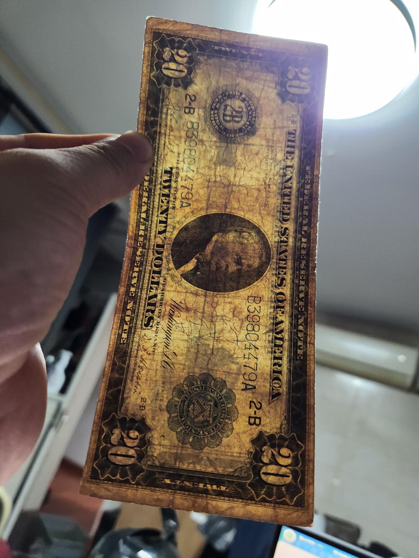 2月5号晚上8点 外国纸币自动截拍第18场 美国1914年20元  德国货轮 威廉二世号 极少