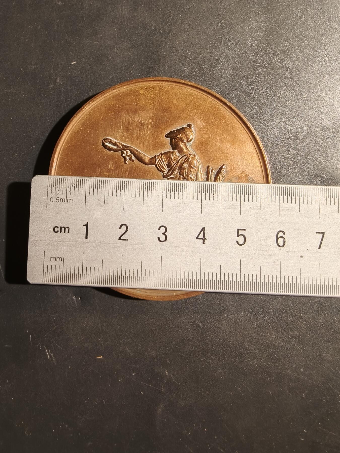 老王徽章第180期 法国教育联盟大铜章    原盒     直径58mm    重量94.6g