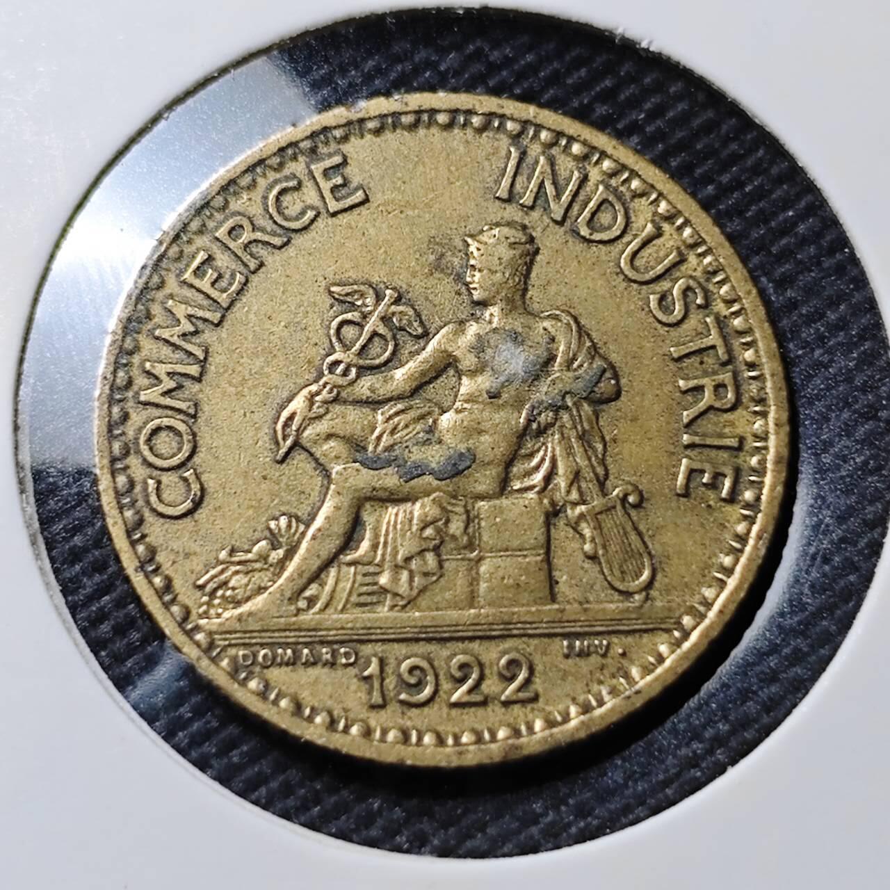 KK钱币收藏小铺  第393期  2月预留时间 周末发货  1922法国1法郎铜币