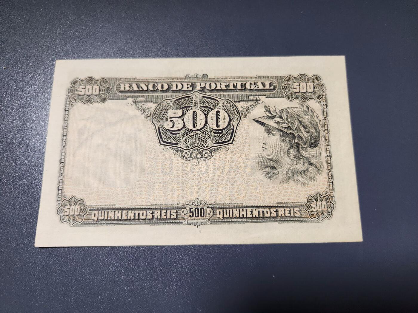 2月6号晚上8点 外国纸币自动截拍第19场 葡萄牙 1904年500里斯