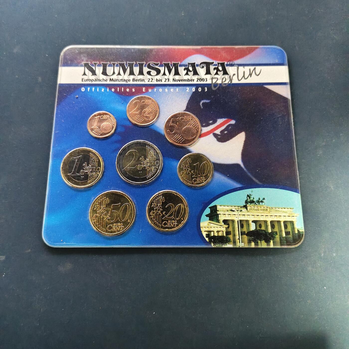 【全场包邮】纯粹捡漏拍501场-持续更新中 【稀少】荷兰造币厂官方封装2003年柏林币展特别纪念版混装欧元套币-量1000