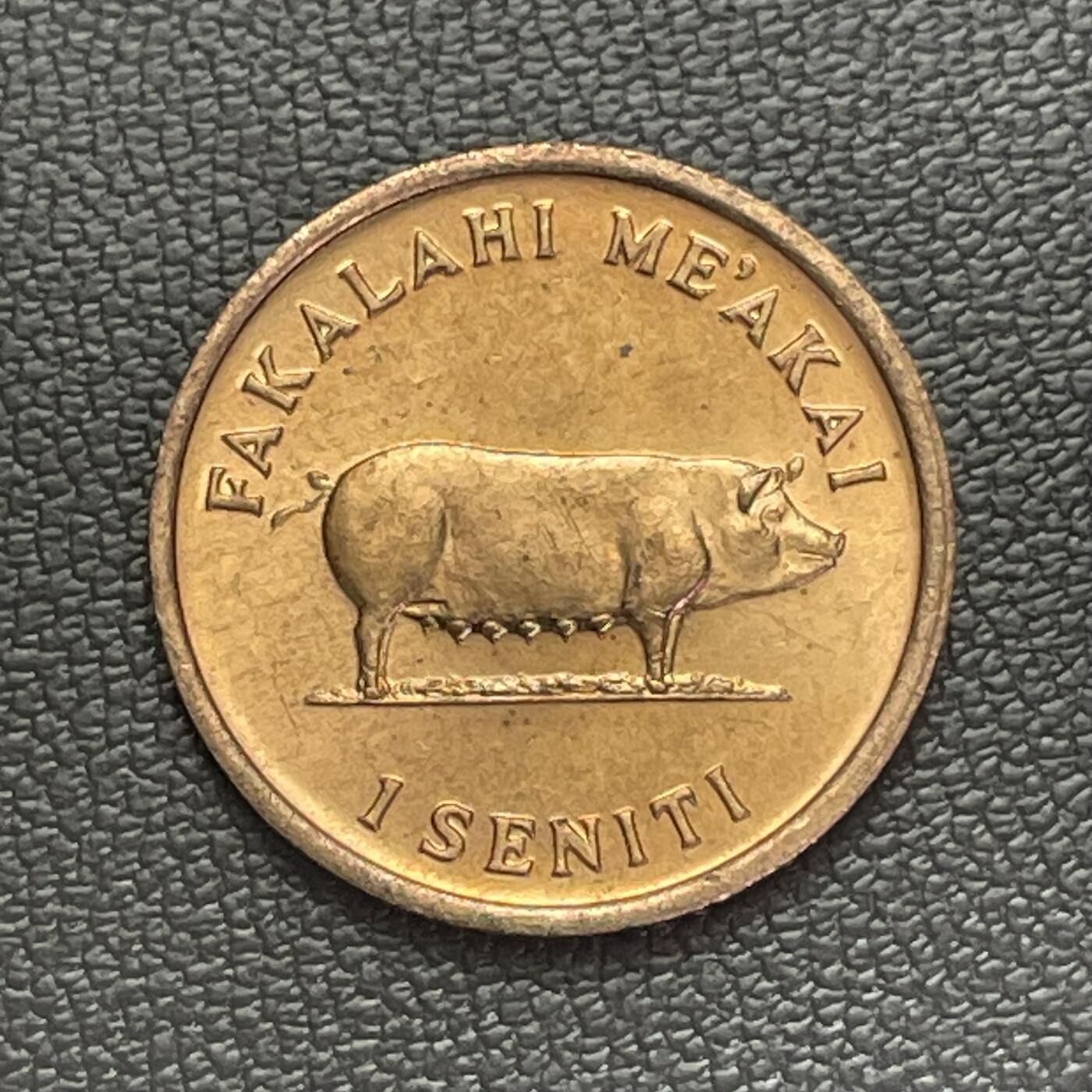 回流0207 汤加1975年1分铜币 母猪/玉米