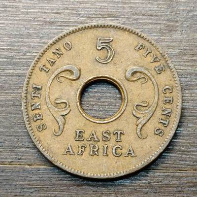 【本场4.12号发货】★第145★散币专场 不寄存，30包邮。不满30元，支付5元运费。《接受代拍 代送NGC评级》 - 96【无寄存】英属东非 1964年 5分铜币