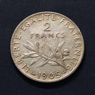【全场包邮】纯粹捡漏拍500场-持续更新中 - 法国1905年播种女神2法郎银币【27.5毫米10克83.5%】
