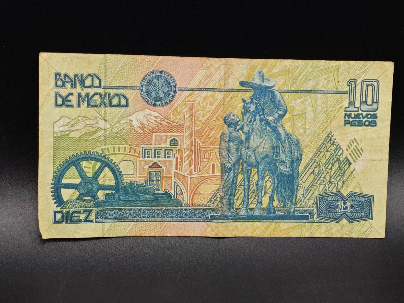 【淘币小摊】实时拍第八百六十四拍   无佣金纸币福利场   年前最后一周 之前的预留小年前全部发出 请更换最新收货地址  墨西哥10比索纸币【有折】