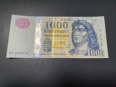 2月6号晚上8点 外国纸币自动截拍第19场 - 匈牙利1000福林2009年