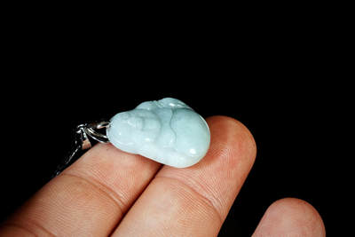 上海都达杂项专场90【全场包邮】  天然冰糯种翡翠（A货）精雕《佛公》挂件 90-99