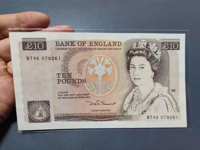 2月5号晚上8点 外国纸币自动截拍第18场 - 英国10镑 几乎全新