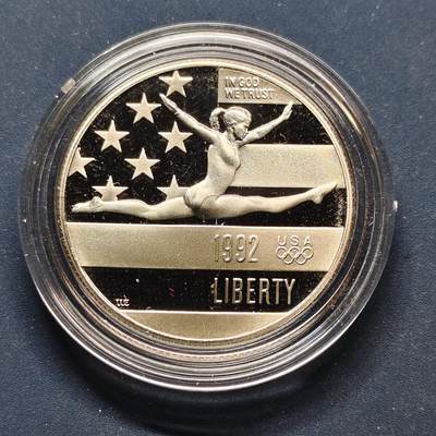 【全场包邮】纯粹捡漏拍500场-持续更新中 - 美国1992年半元巴塞罗那奥运会精制纪念币