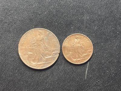 邮泉阁限时拍卖第四十一场（硬币在国外。请付邮费6元。） - 意大利王国维克托·伊曼纽尔三世国王拿花2枚