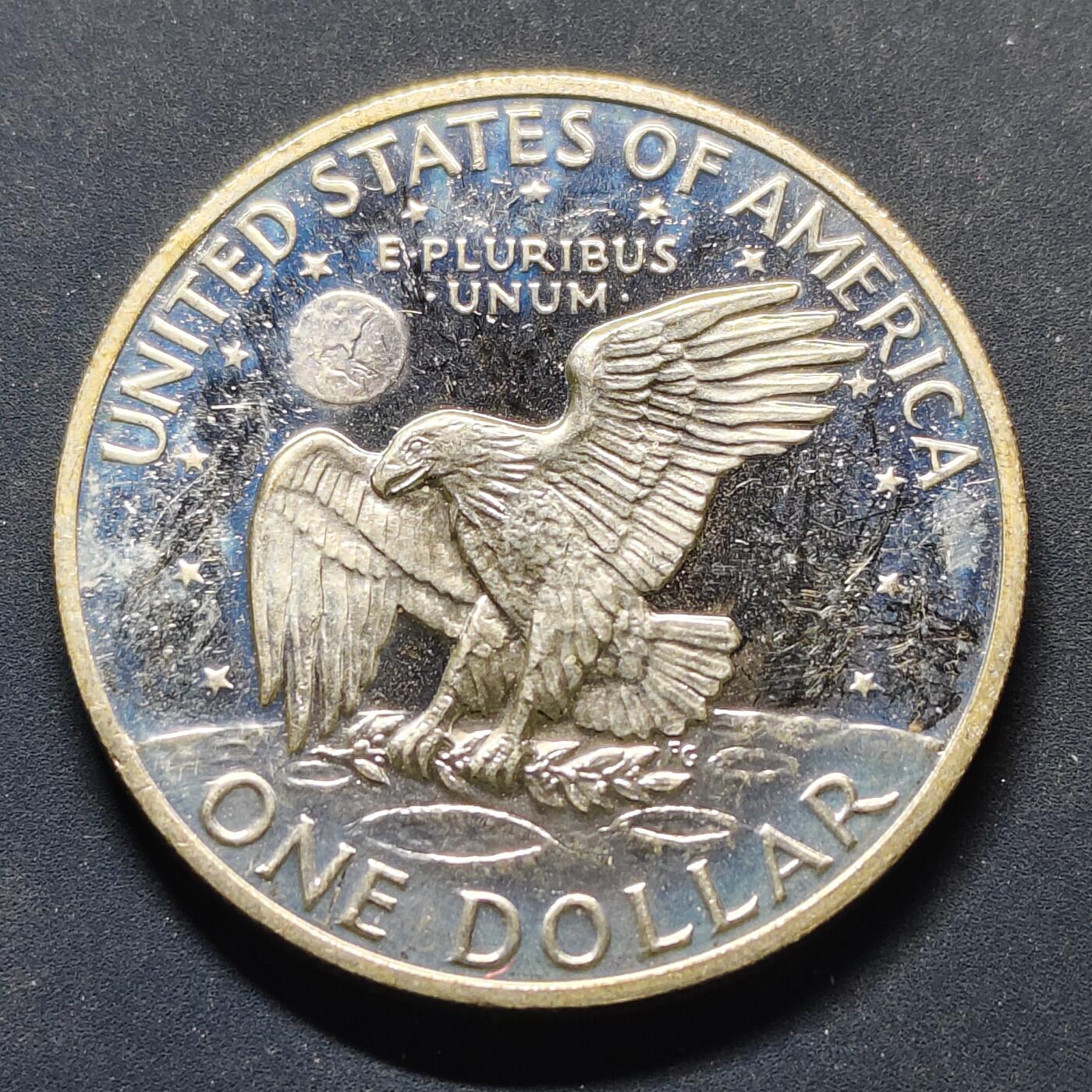 【全场包邮】纯粹捡漏拍500场-持续更新中 美国1971年艾森豪威尔1元精制银币【38.1毫米24.6克40%】