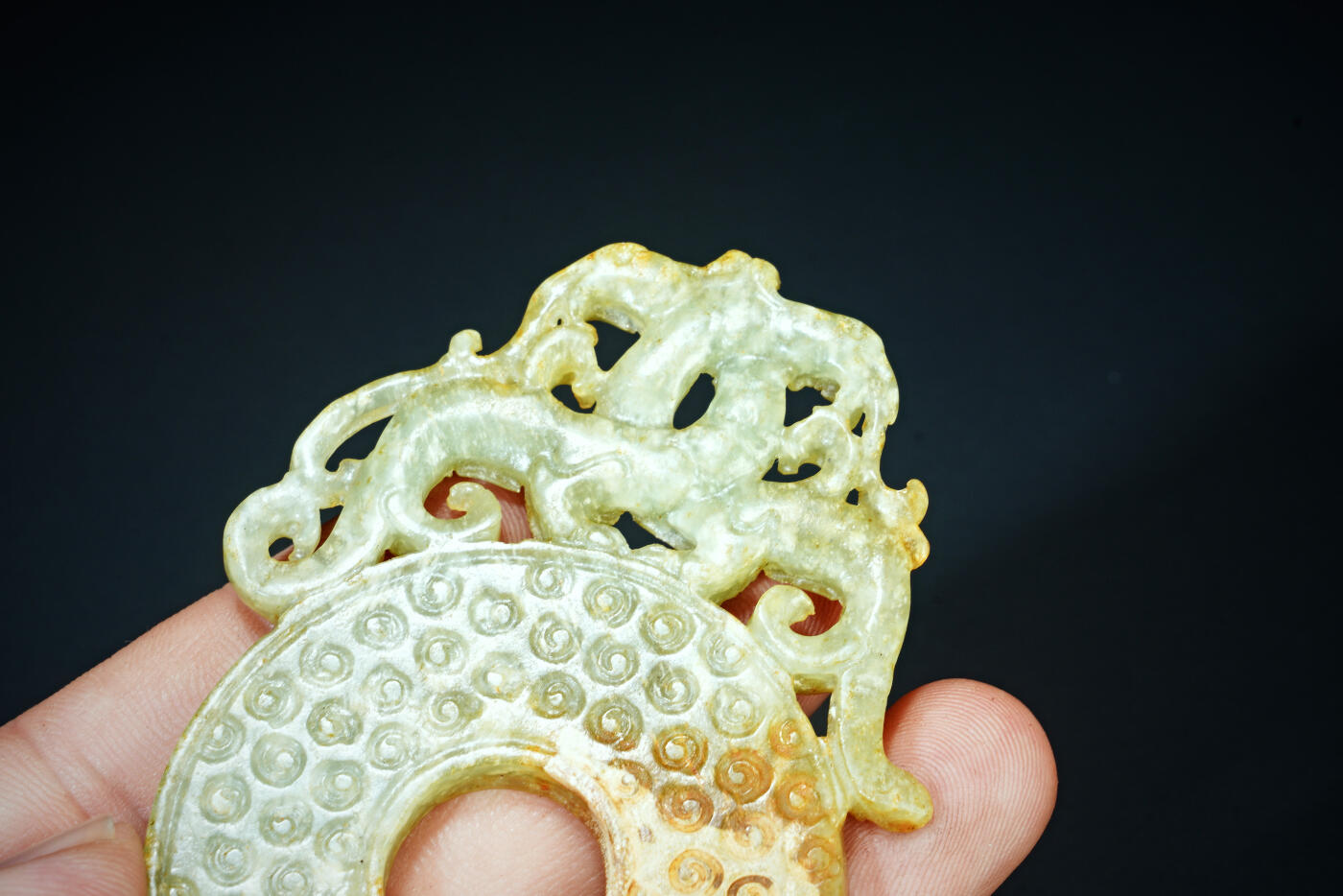 上海都达杂项专场二十一（全场包邮） 古玉龙凤玉璧90-67