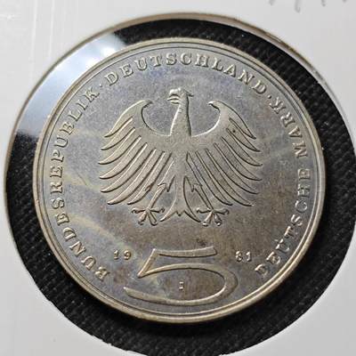 KK钱币收藏小铺  第399期  百期特拍（四拍之三）2月预留时间 周末发货 - 1981 德国5马克纪念币 好品