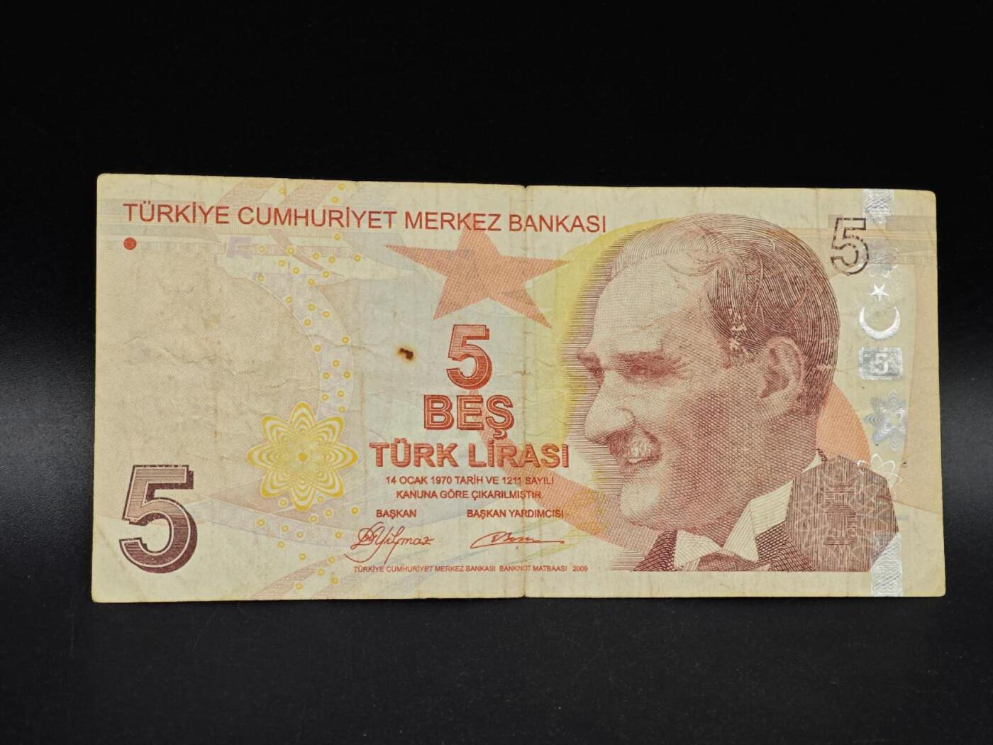 【淘币小摊】实时拍第八百六十四拍   无佣金纸币福利场   年前最后一周 之前的预留小年前全部发出 请更换最新收货地址  土耳其5里拉纸币【有折】