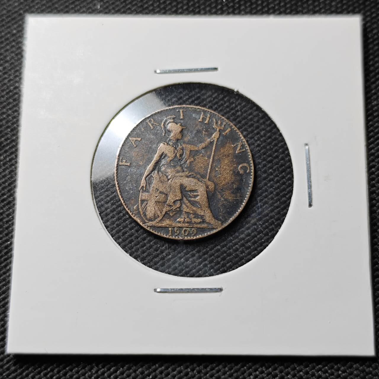 KK钱币收藏小铺  第393期  2月预留时间 周末发货  1909英国爱七1法新