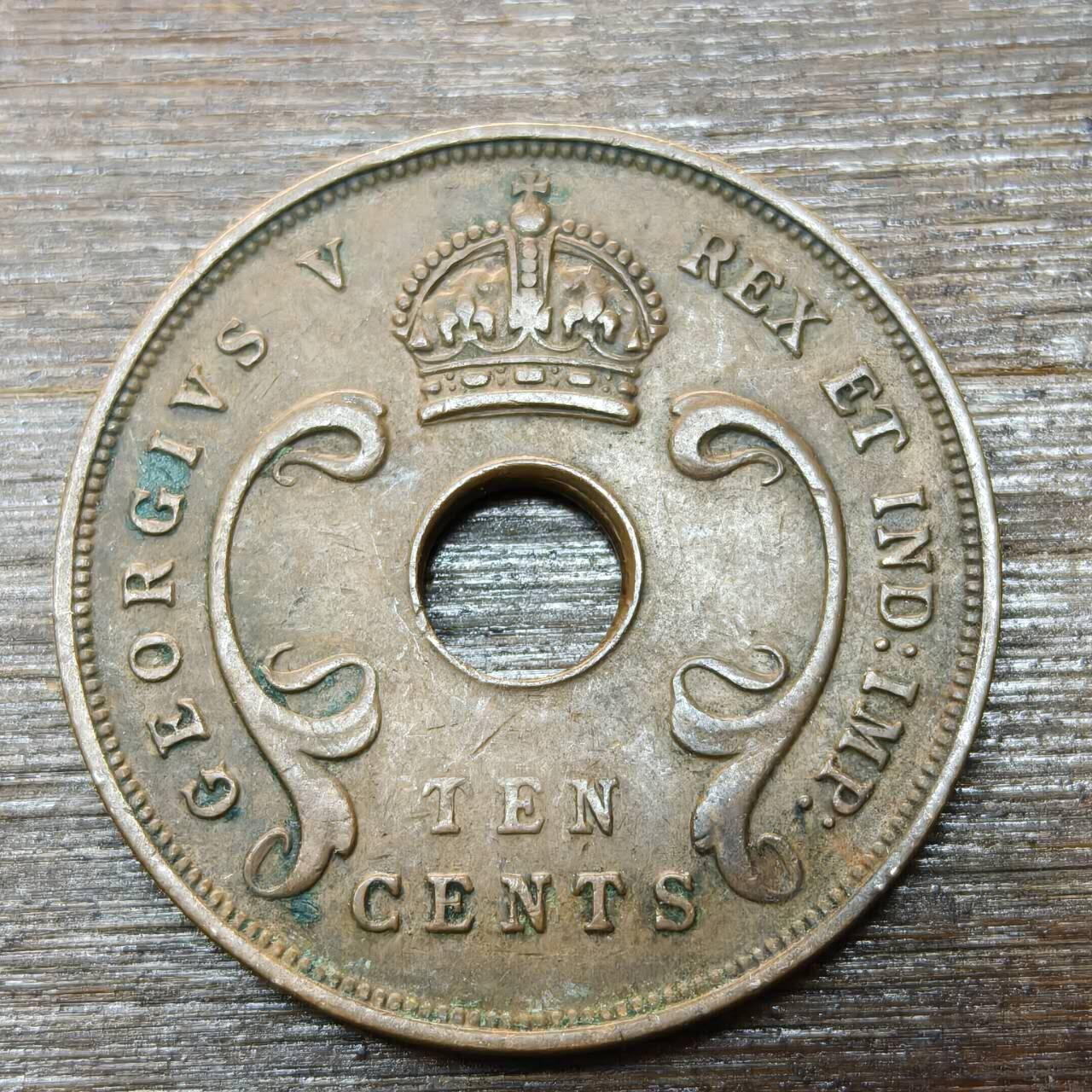 【铜匠收藏】★第146★散币专场 不寄存，30包邮。不满30元，支付5元运费。《接受代拍 代送NGC评级》 76【无寄存】英属东非 1924年 10分 乔治五世 铜币