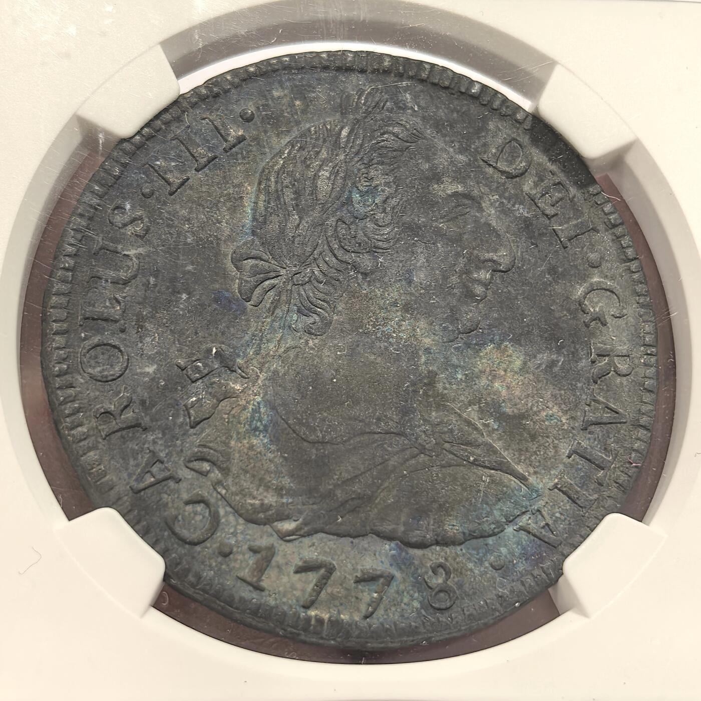 博洋堂“心向春光”2月精品大拍专场暨第160期（全场包邮） NGC AU 西属玻利维亚1778年PTS PR卡洛斯三世双柱8R，生坑包浆好味道