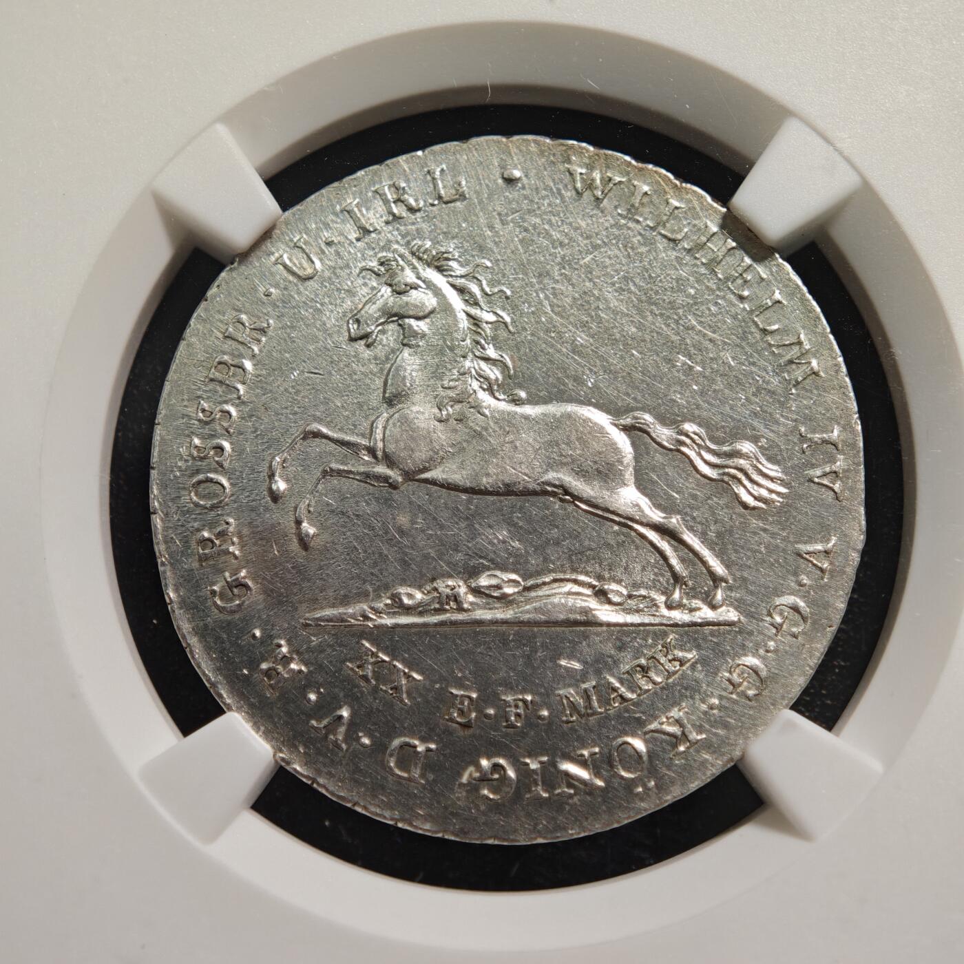 【德藏】世界币章拍卖第164期（拍品征集中~欢迎藏友联系） 1830年 德国汉诺威16古特格罗申银币 NGC UNC