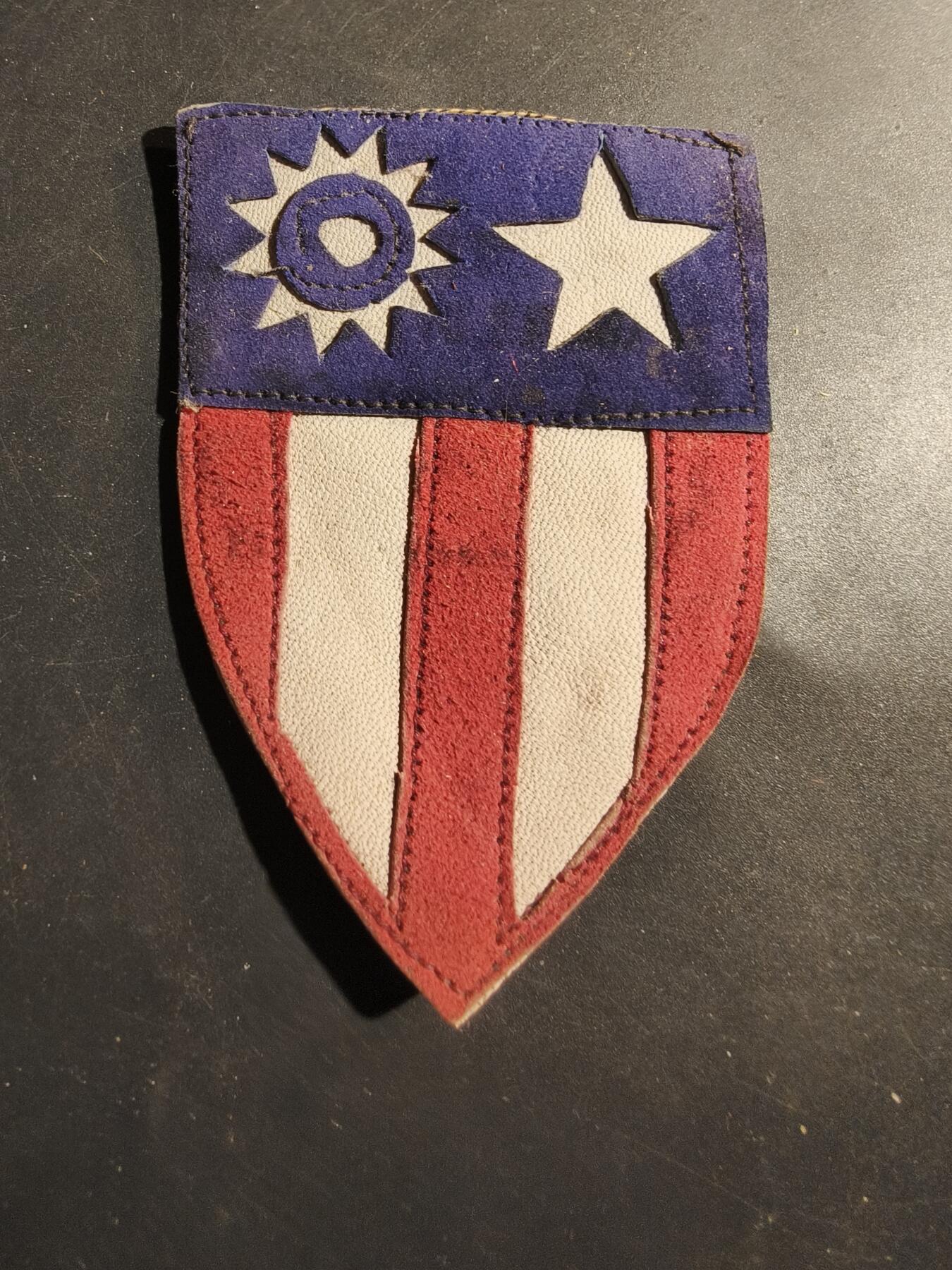 老王徽章第180期 二战时期中缅印战区臂章    皮质