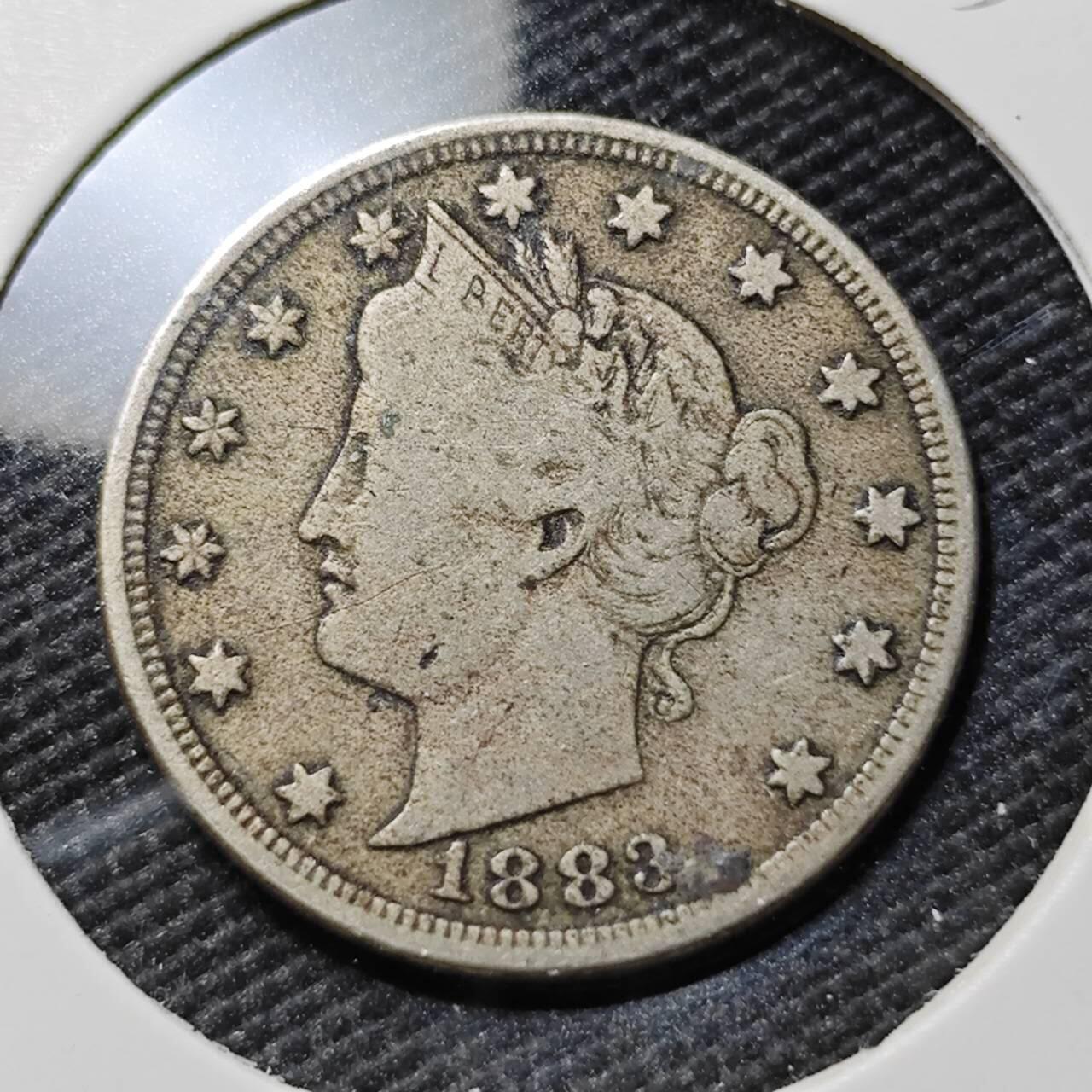 KK钱币收藏小铺  第393期  2月预留时间 周末发货  1883美国5分镍币