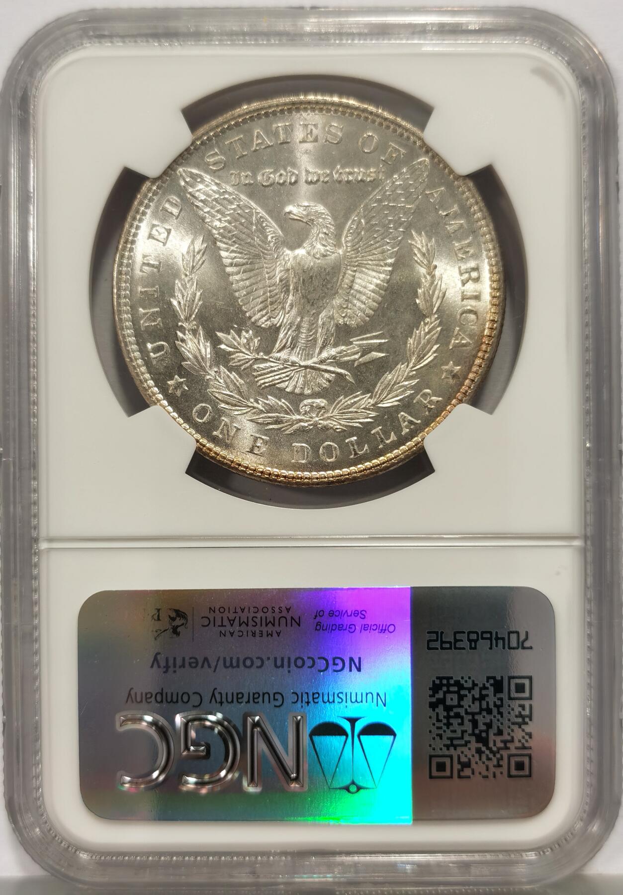 博洋堂“心向春光”2月精品大拍专场暨第160期（全场包邮） NGC MS65 美国1903年P版摩根$1银币 因大部分被销毁导致存世量稀少 此枚原光强烈 图案细节锐利 值得收藏
