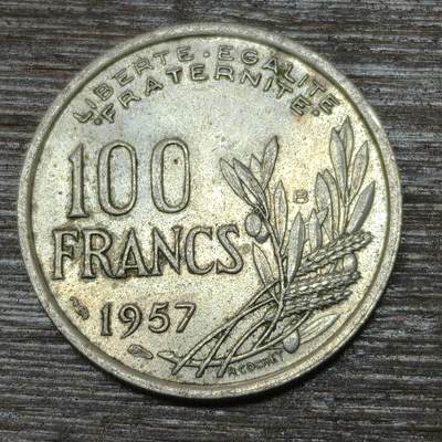 【铜匠收藏】★第146★散币专场 不寄存，30包邮。不满30元，支付5元运费。《接受代拍 代送NGC评级》 - 50【无寄存】1957年 法国 100法郎