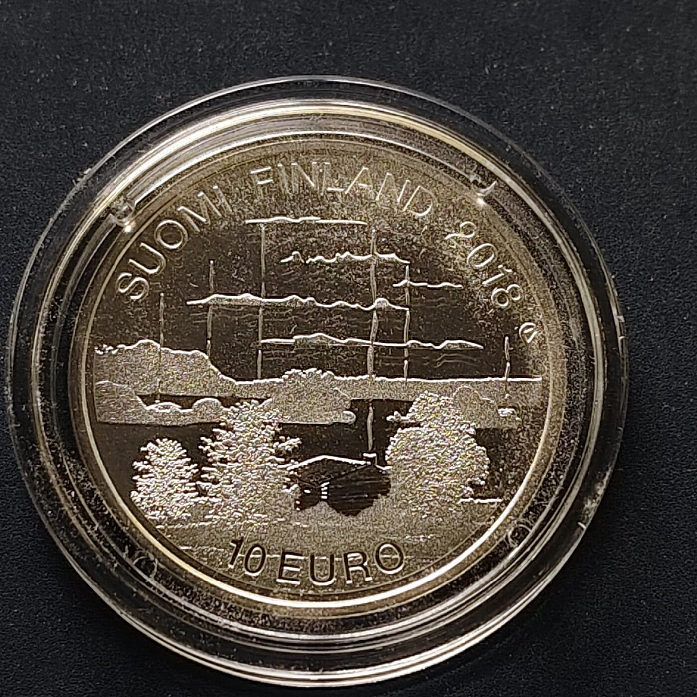 【全场包邮】纯粹捡漏拍501场-持续更新中 【少见】芬兰2018年10欧元元桑拿文化精制纪念银币【28.5毫米10克50%】-盒证全-量8000