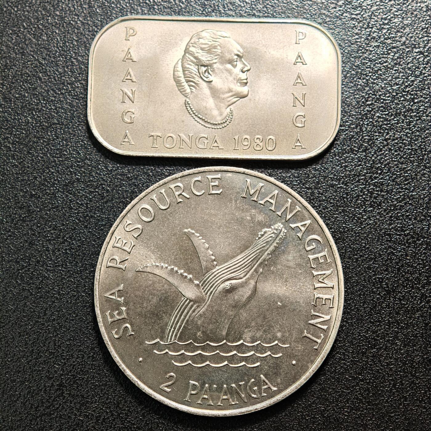 【德藏】世界币章拍卖第164期（拍品征集中~欢迎藏友联系） 2枚一组 1980年 汤加FAO纪念币 详细尺寸请看拍品介绍