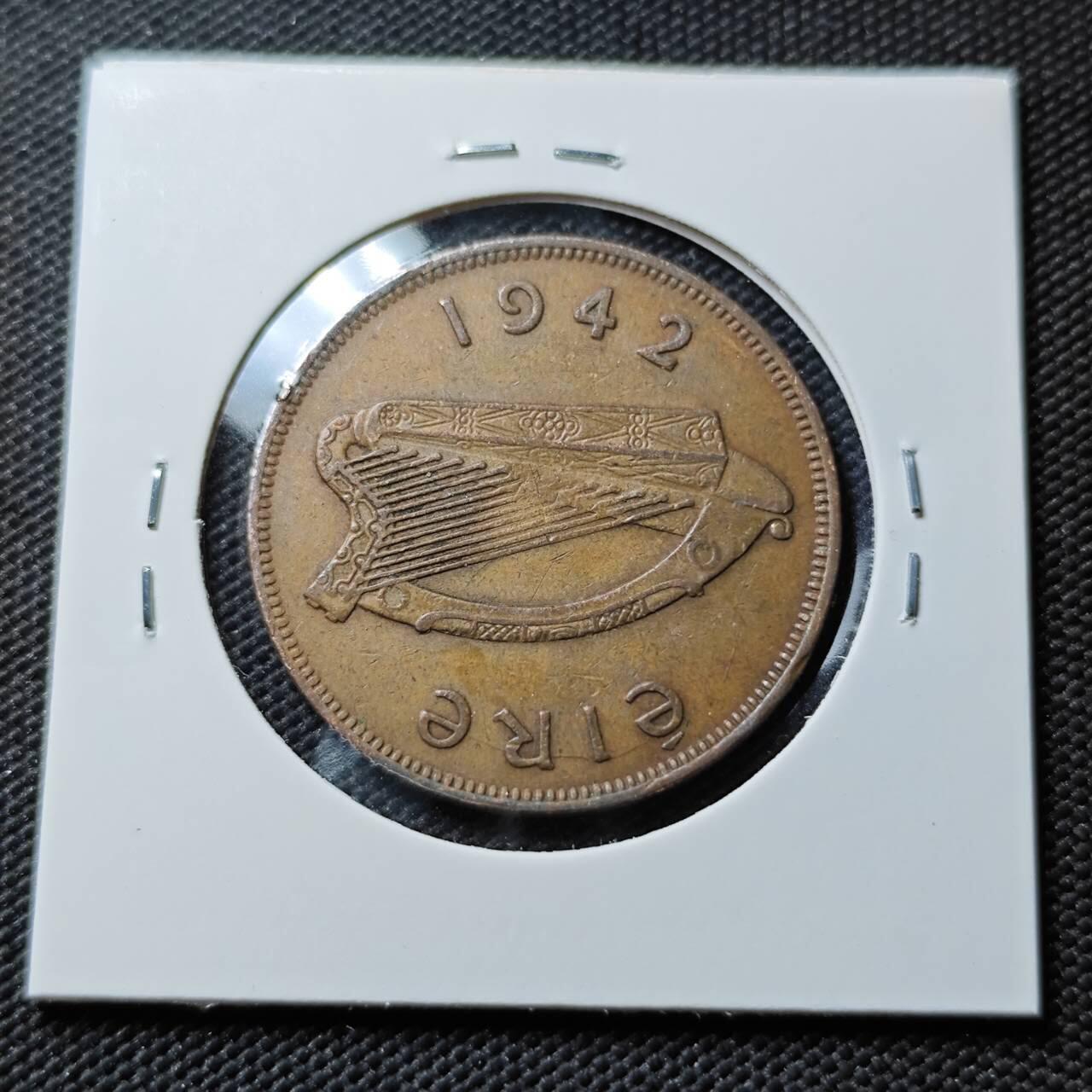 KK钱币收藏小铺  第393期  2月预留时间 周末发货  1942爱尔兰1便士铜币