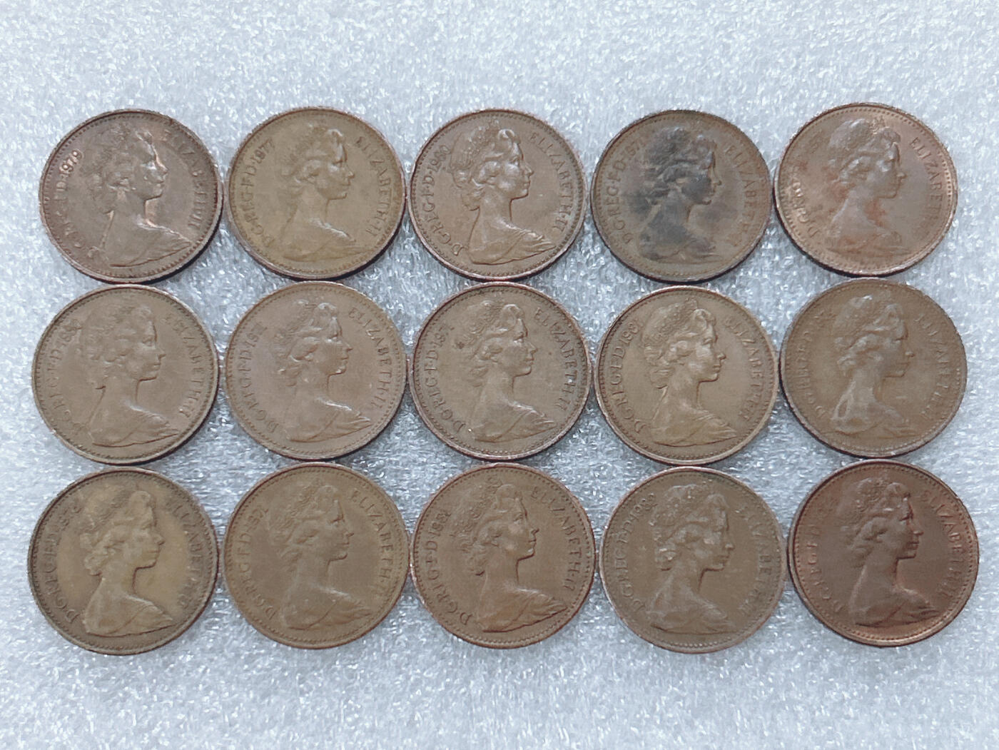 第一海外回流一元起拍收藏 散集专场  第299期 英国1便士硬币 15枚 花冠女王版