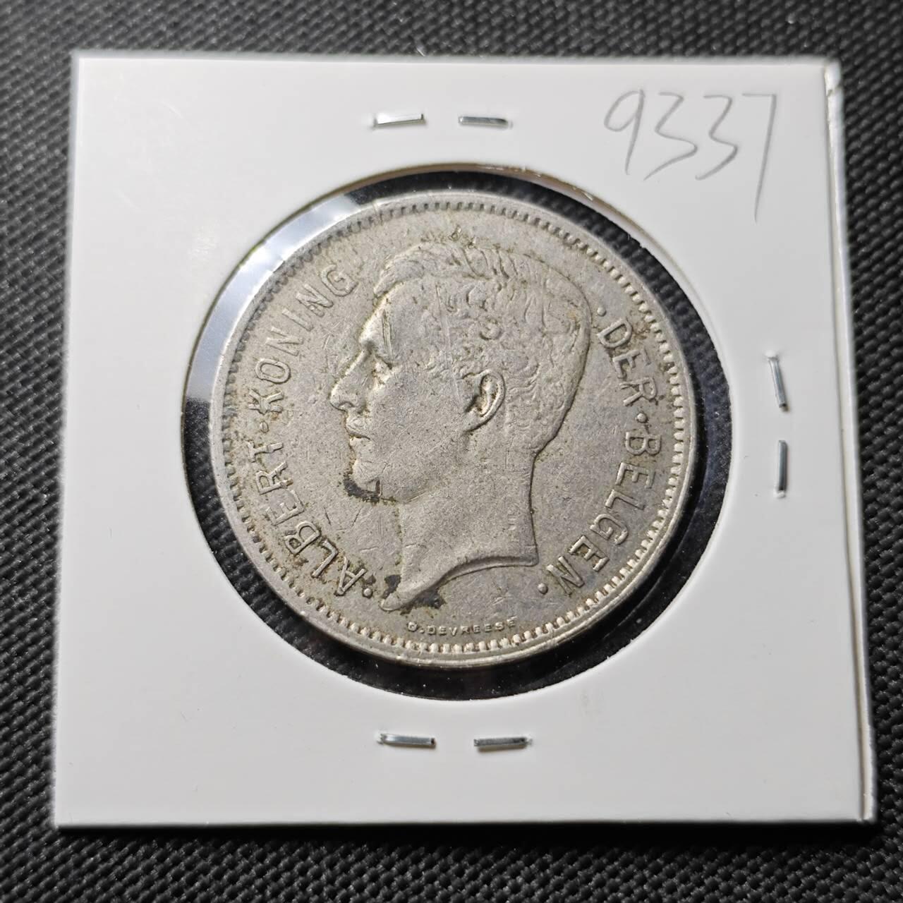 KK钱币收藏小铺  第393期  2月预留时间 周末发货  1930比利时5法郎镍币