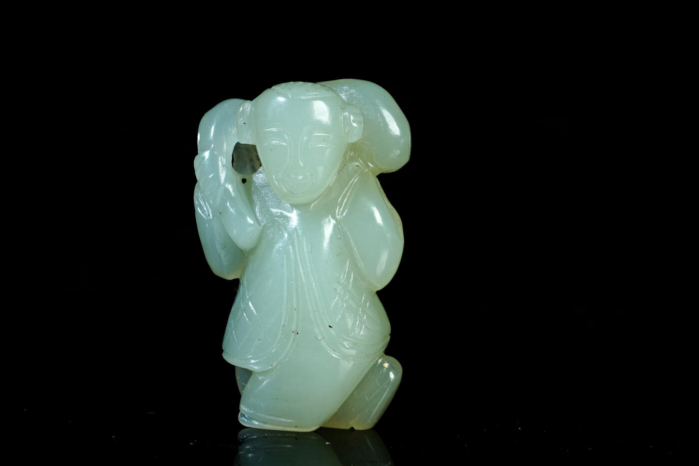 上海都达杂项专场二十一（全场包邮） 和田玉雕小童子摆件90-80